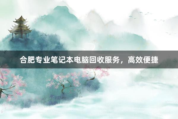 合肥专业笔记本电脑回收服务，高效便捷